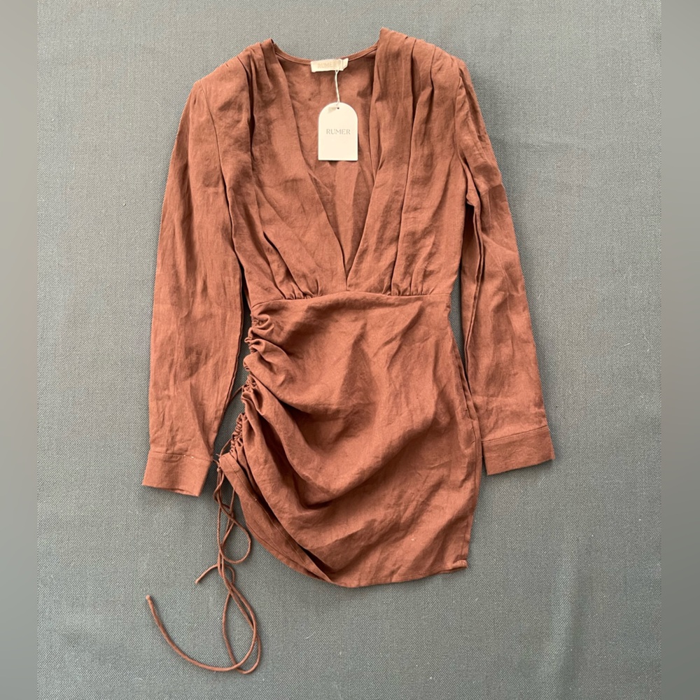 Rumer Bodhi Shirt Dress in Chocolate, NWT, Small